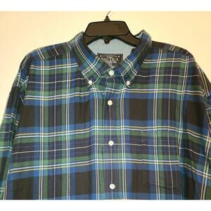 Nautica blue green plaid long sleeve button down shirt - XXL / 2XL